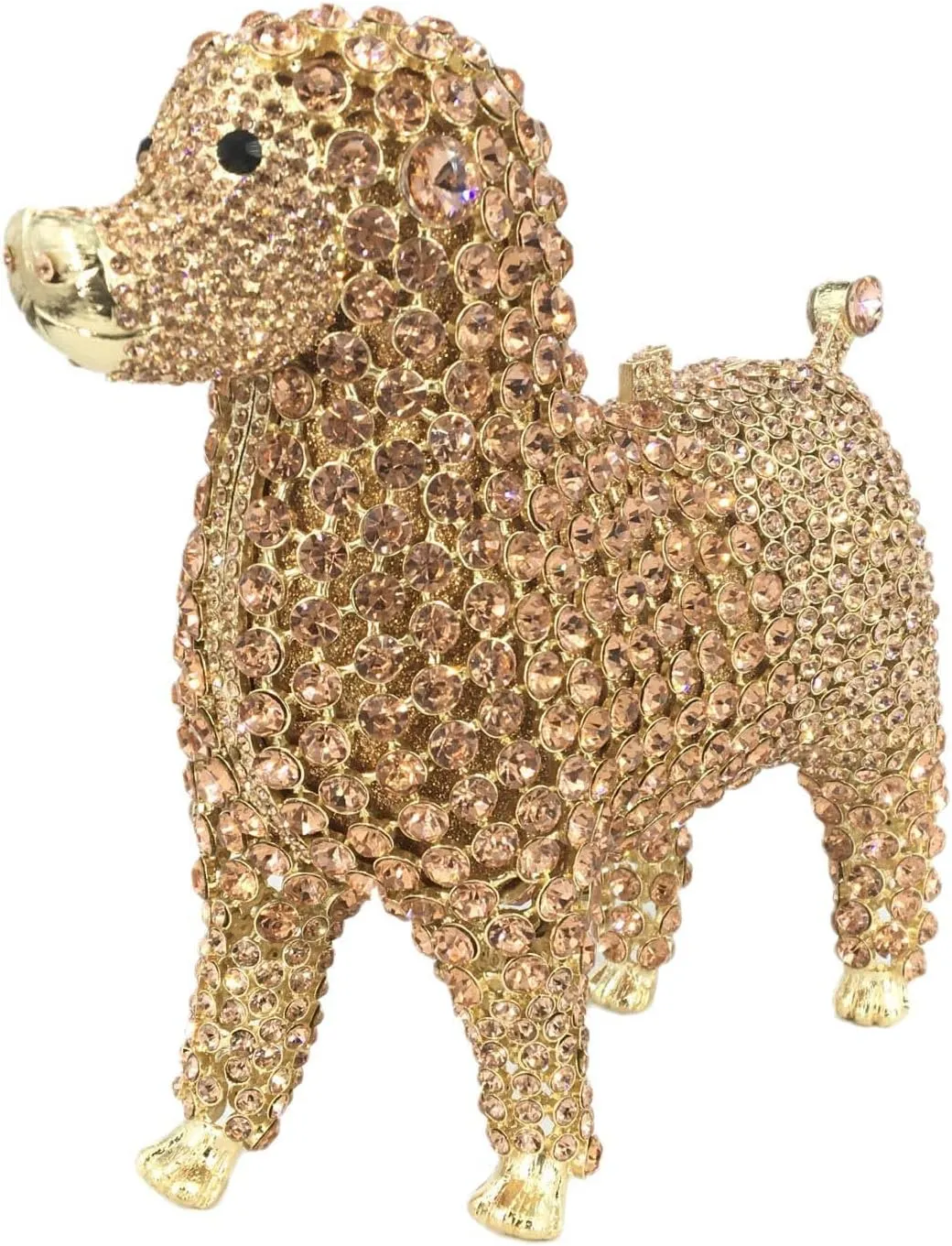 DJBM Cute Poodle Rhinestone Evening Clutch Lovely Animal Dog Crystal Purses Diamond Evening Bags for Women Party Prom
