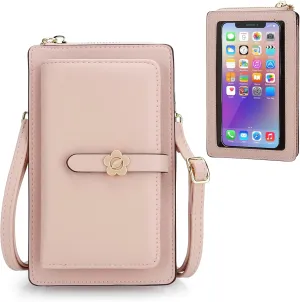 DOB SECHS Leather Small Phone Wallet Purse Cross Body for Women with Mini Coin Bag Pouch Travel Side Purses