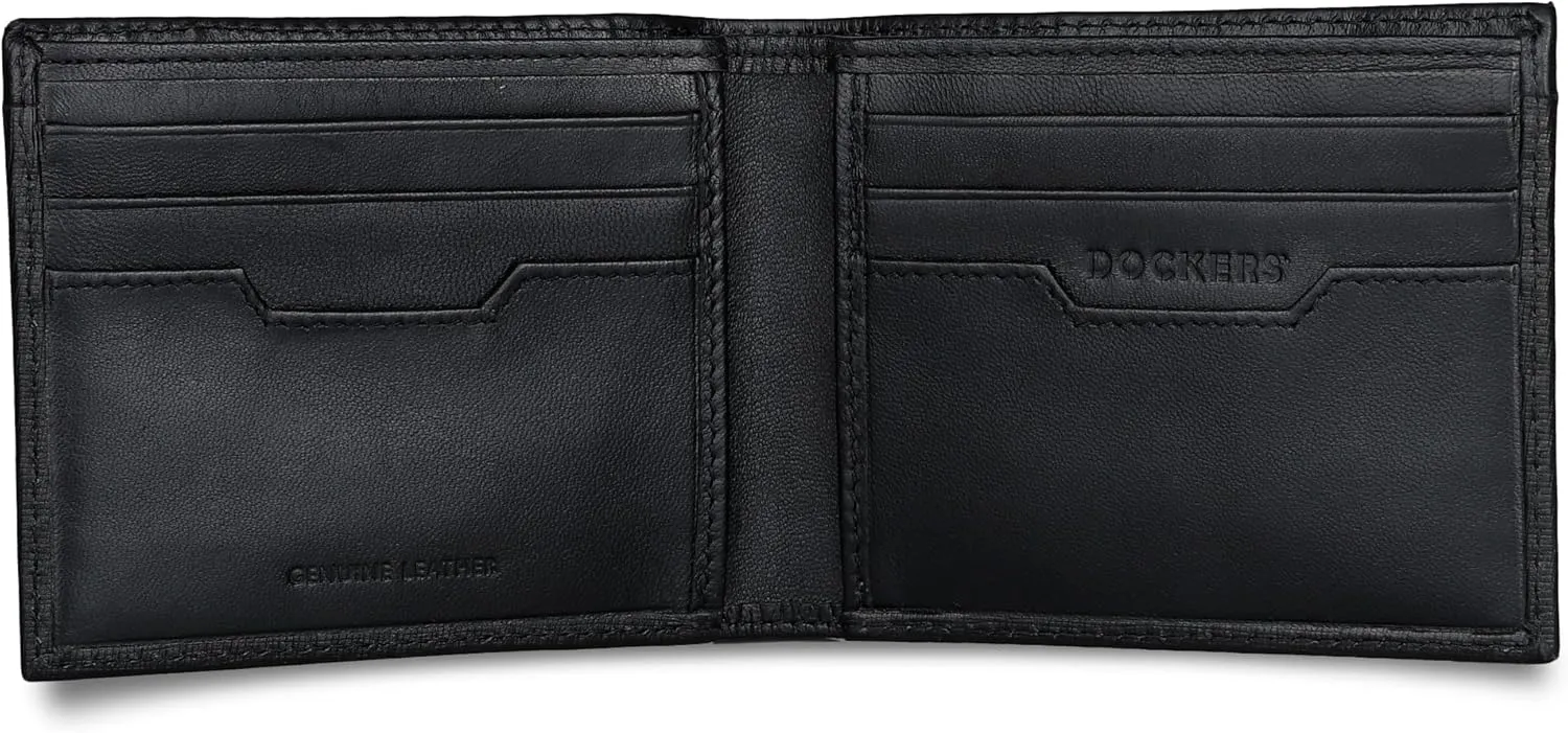 Dockers Men's Extra Capacity Bifold Wallet with ID Window and Multiple Card Slots
