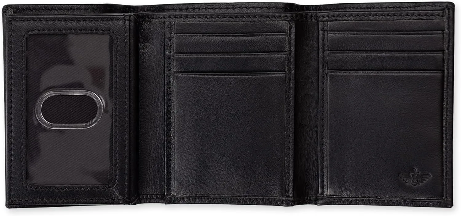 Dockers Men's Extra Capacity Slim Profile Trifold Wallet with Multiple Card Slots and ID Window