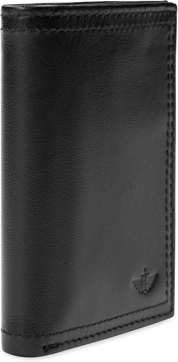 Dockers Men's Extra Capacity Slim Profile Trifold Wallet with Multiple Card Slots and ID Window
