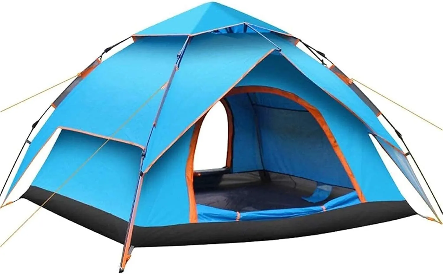Dome Pop-Up Camping Tent,3-4 Person Automatic Tent,Double Layer Waterproof Tent,Large Family Tent (Blue) (Blue)