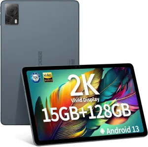 DOOGEE T20S Android Tablet, 2K Vivid 10.4 Inch 4G Cellular Tablets with 15GB RAM 128GB ROM/TF 1TB, 8-Core Gaming Tablet with 7500mAh, Dual Camera 13MP, 5G WiFi, TÜV Low Bluelight Tablet, BT5.0, Gray