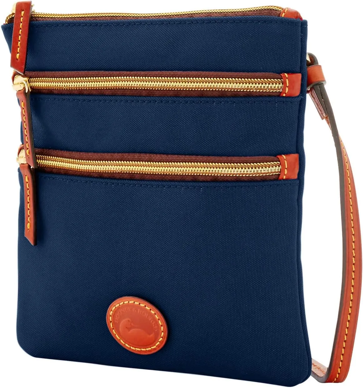 Dooney & Bourke Women's North South Triple Zip Crossbody in Lightweight Nylon, Handbag with Adjustable Shoulder Strap