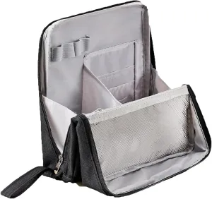 Doresty Makeup Bag, Multi-purpose Large Capacity Oxford Cloth Standing Makeup Bag, Standing Makeup Bags – Portable, Large Capacity (Black)