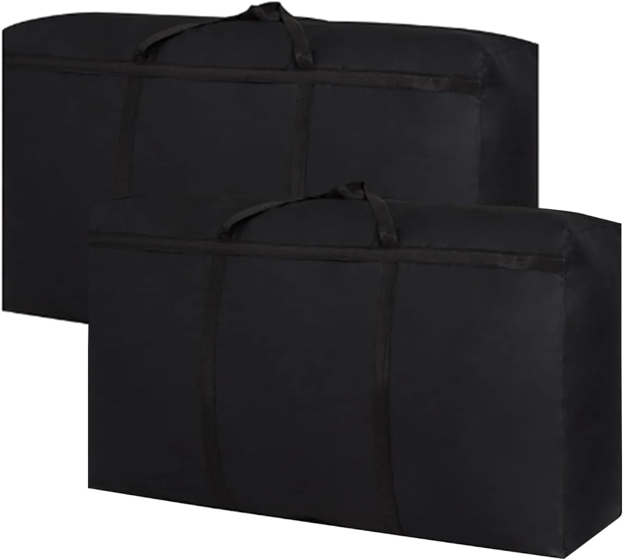 Dorm Packing Bags Black Jumbo Moving Bags Heavy Duty 120L Reusable Comforter Oxford Cloth Size Waterproof Storage Bags (2 Pack)