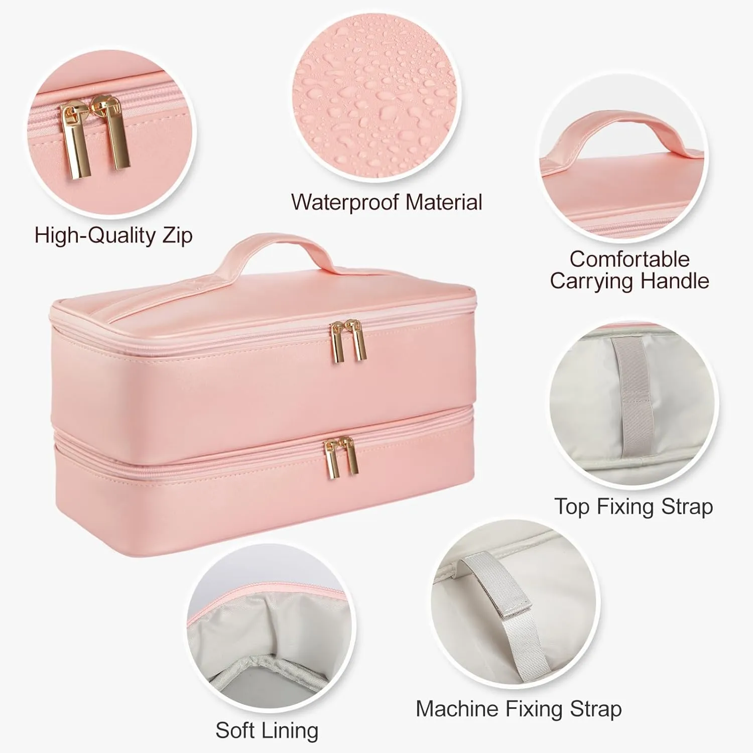 Double-Layer Carrying Case for Shark Flexstyle, Travel Case for Shark Flexstyle/FlexFusion, Portable Storage Organizer bag for Shark Flexstyle/Dyson Airwrap Styler and Attachments