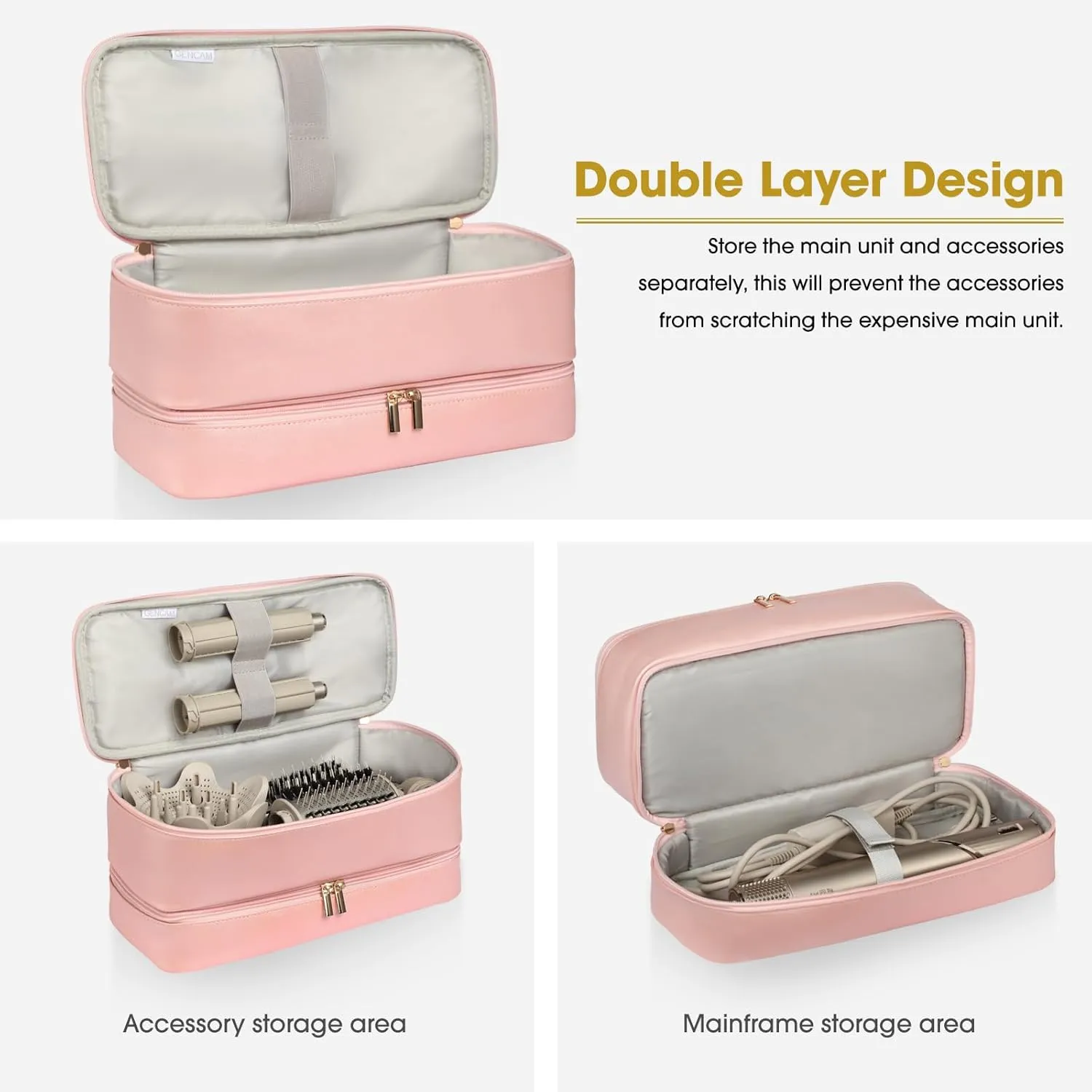 Double-Layer Carrying Case for Shark Flexstyle, Travel Case for Shark Flexstyle/FlexFusion, Portable Storage Organizer bag for Shark Flexstyle/Dyson Airwrap Styler and Attachments
