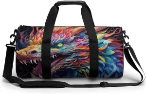 Dragon Gym Bag Travel Waterproof Duffel Bag Carryon Overnight Bags Tote Bags for Sports