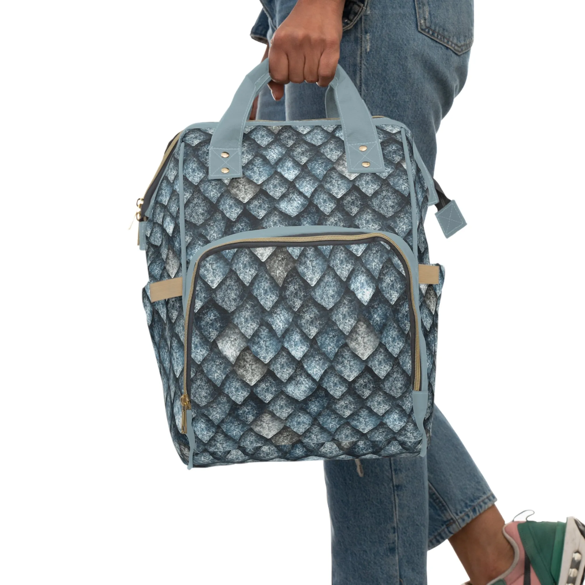 Dragon Scale Diaper Backpack - Durable & Magical Baby Bag with Shimmering Scale Patterns, Perfect for Fantasy-Loving Families