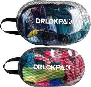 DRLOKPAK Toiletry Bag Clear Shoe Case Toothbrush Wash Bag 2 PACK Travel Organizer Pouch for Men Women,Yoga gym sports bag,beach swim bag for goggles swimwear (Black Black)