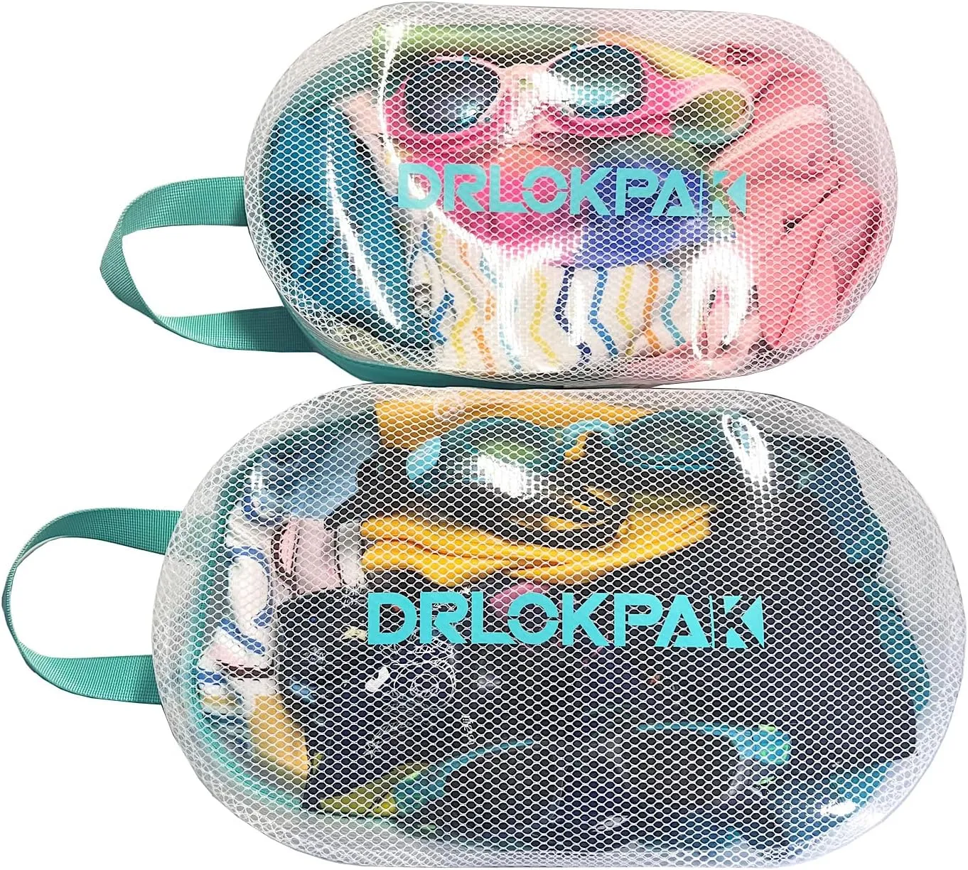 DRLOKPAK Toiletry Bag Clear Shoe Case Toothbrush Wash Bag 2 PACK Travel Organizer Pouch for Men Women,Yoga gym sports bag,beach swim bag for goggles swimwear (White White)