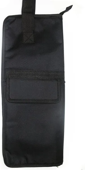 Drum Stick Bag case Percussion Drum Mallet Bag with an External Pocket and Floor Tom Hooks Holds 10-12 Pairs Drum Sticks Mallets Brushes Black