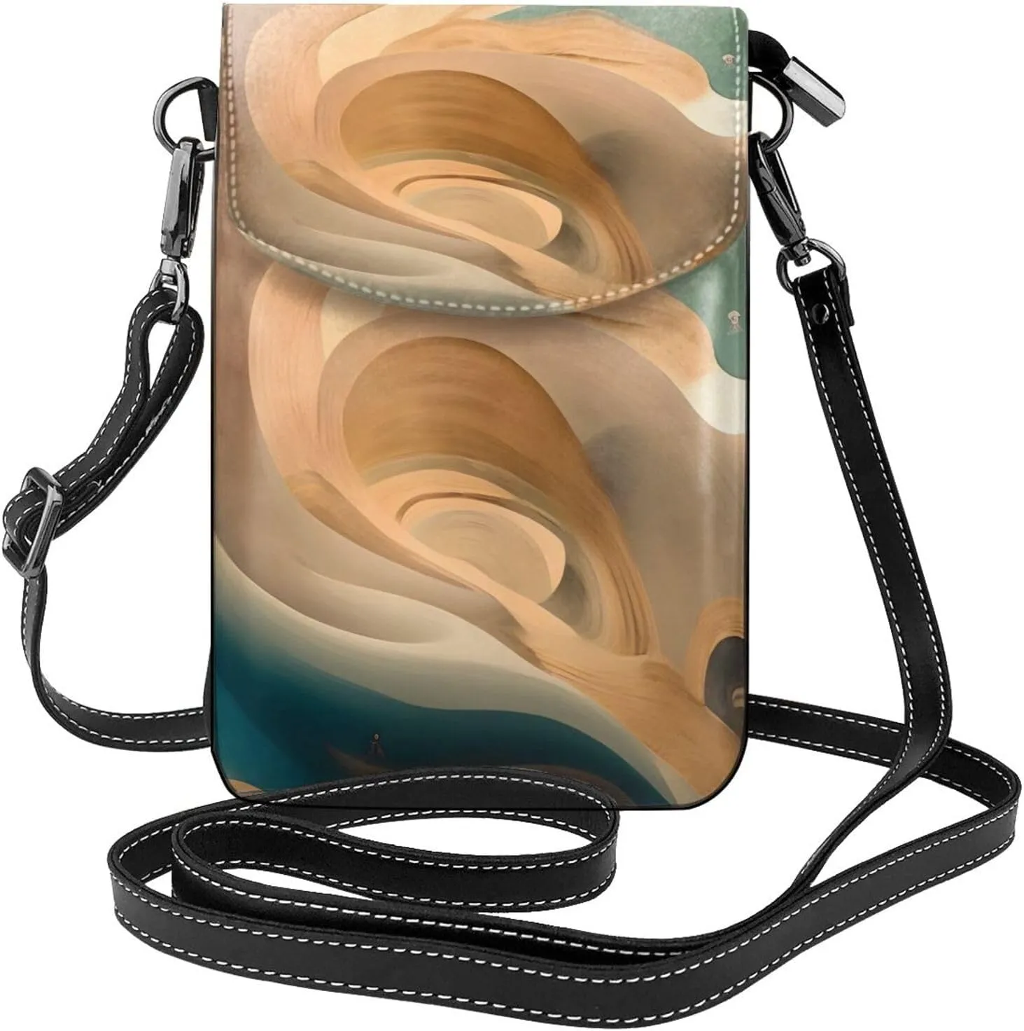 Dunhuang Mystery Zippered Crossbody Bag, Women'S Shoulder Bag With Card Slot, ^Removable Shoulder Strap, 7.6 X 4.9 In.
