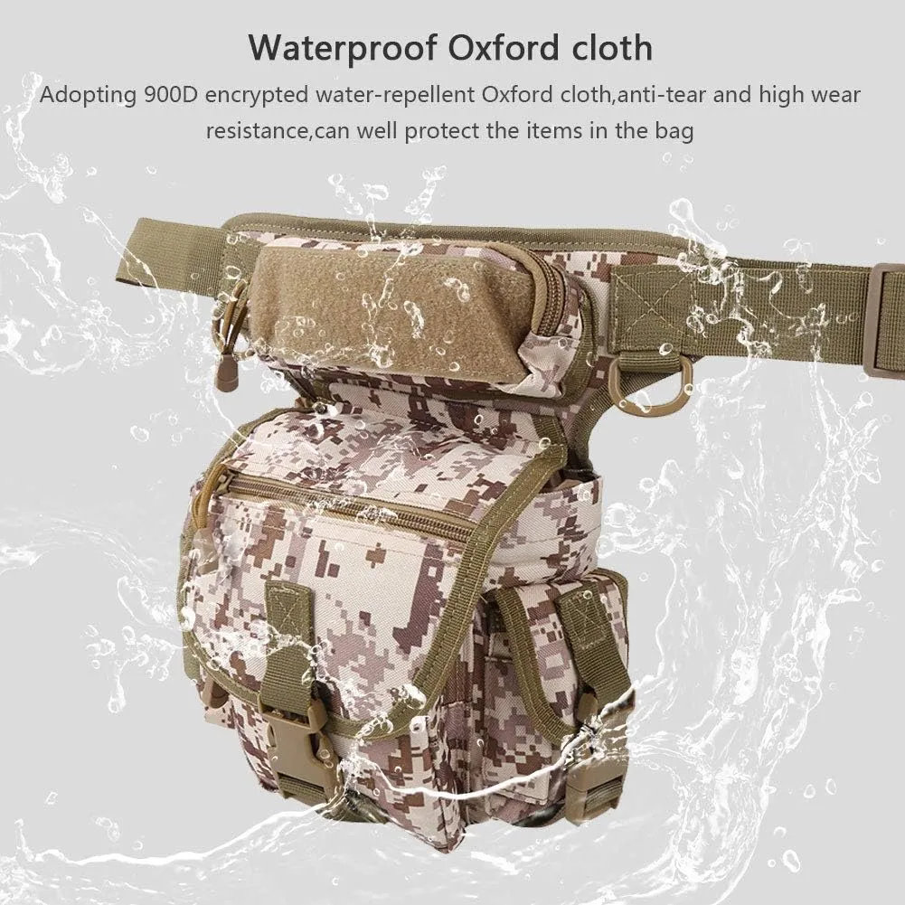 Durably 900D Water Oxford Cloth Drop Leg, Tear and, Humanized Storage Space, Ideal for Sports, Leisure, Travel, Multifunction Photography and (Desert Digital (spot) One Size)