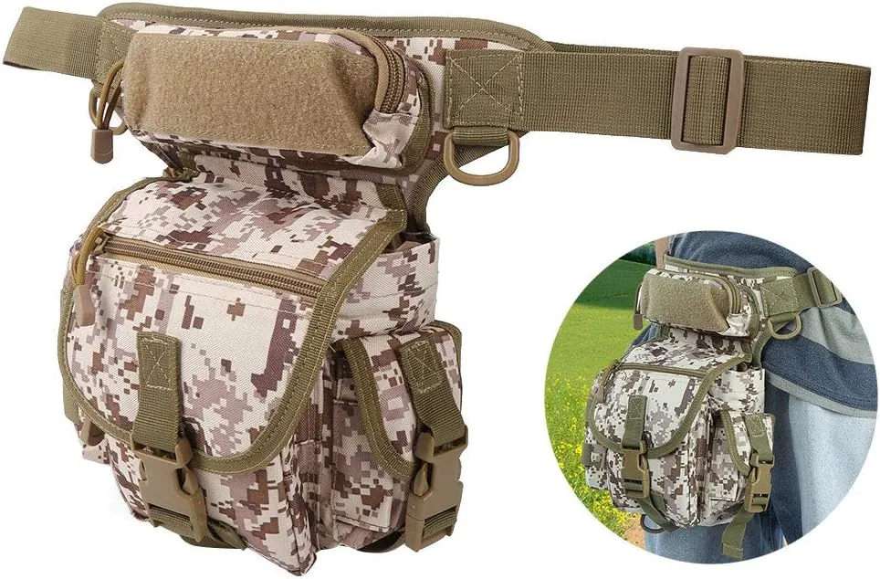 Durably 900D Water Oxford Cloth Drop Leg, Tear and, Humanized Storage Space, Ideal for Sports, Leisure, Travel, Multifunction Photography and (Desert Digital (spot) One Size)