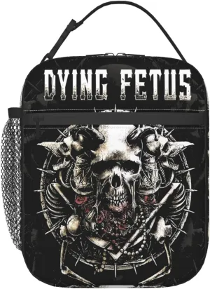 Dying Musics Fetus Band Lunch Bag Portable Insulated Lunch Box Large Capacity Tote Bag Zipper Net Pocket 10 L X 4 W X 8 H inches