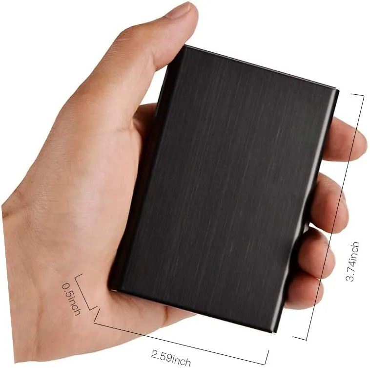 EASTNIGHTS RFID Credit Card Holder for Women and Men, Stainless Steel Credit Card Wallet for Holding Debit Card and ID Card (add 5PCS Card Slots)