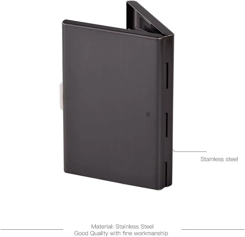 EASTNIGHTS RFID Credit Card Holder for Women and Men, Stainless Steel Credit Card Wallet for Holding Debit Card and ID Card (add 5PCS Card Slots)