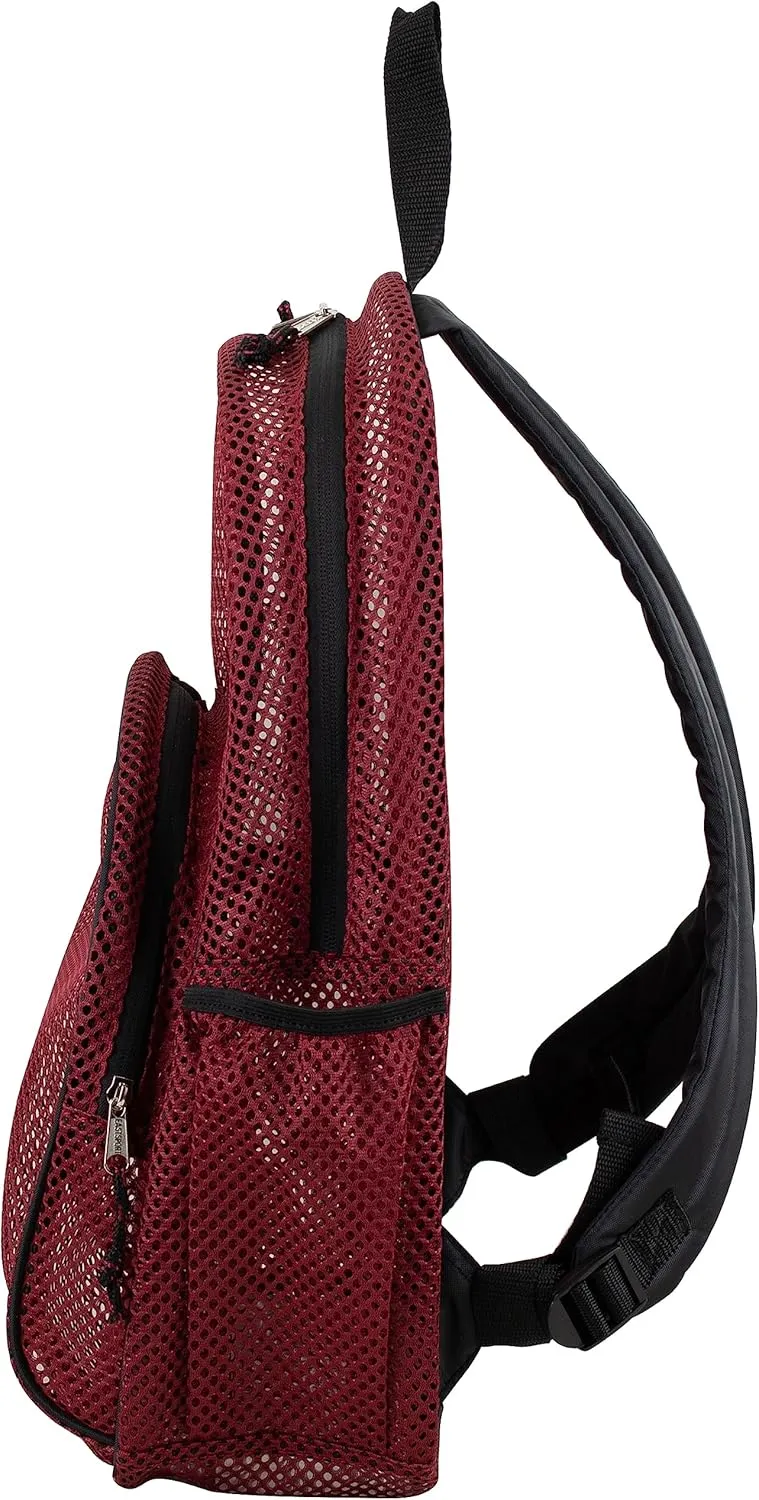 Eastsport Heavy Duty Mesh Sport Backpack Daypack Bookbag Bag See Through for Travel, Swim, Gym, Beach, 17.5 Inches, Maroon