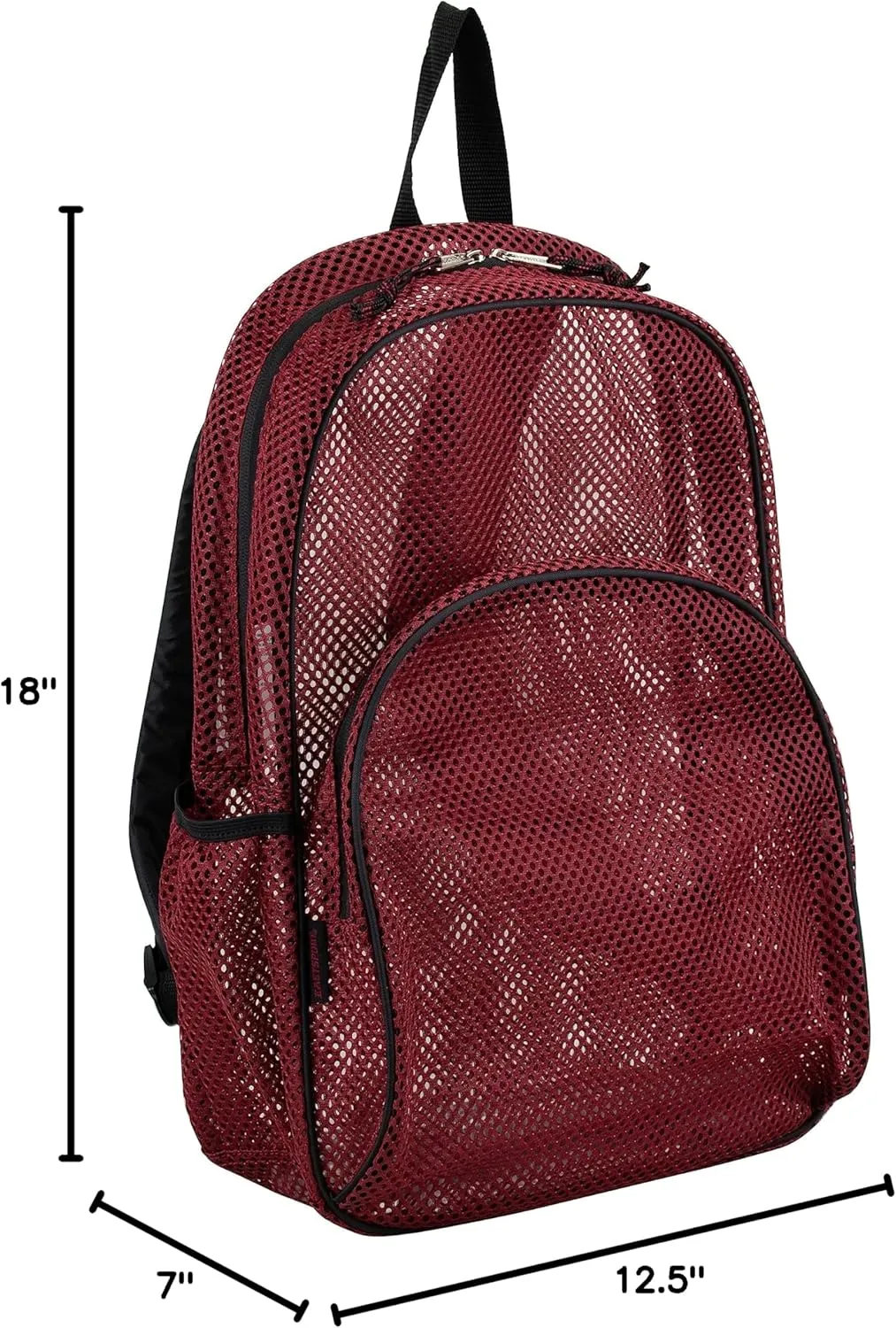 Eastsport Heavy Duty Mesh Sport Backpack Daypack Bookbag Bag See Through for Travel, Swim, Gym, Beach, 17.5 Inches, Maroon