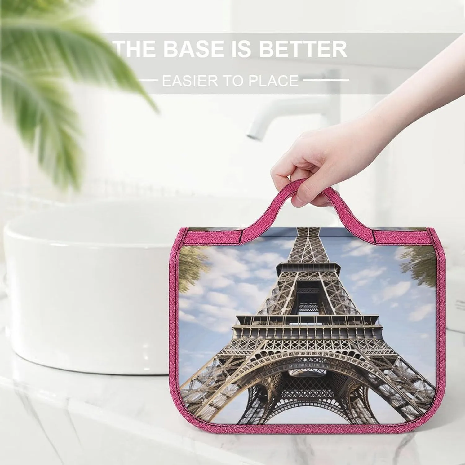 Eiffel Tower French Paris Monument Travel Toiletry Bag for Women,Hanging Toiletry Organizer with Hook, Makeup Bag Travel Organizer for Shampoo,Toiletriesl