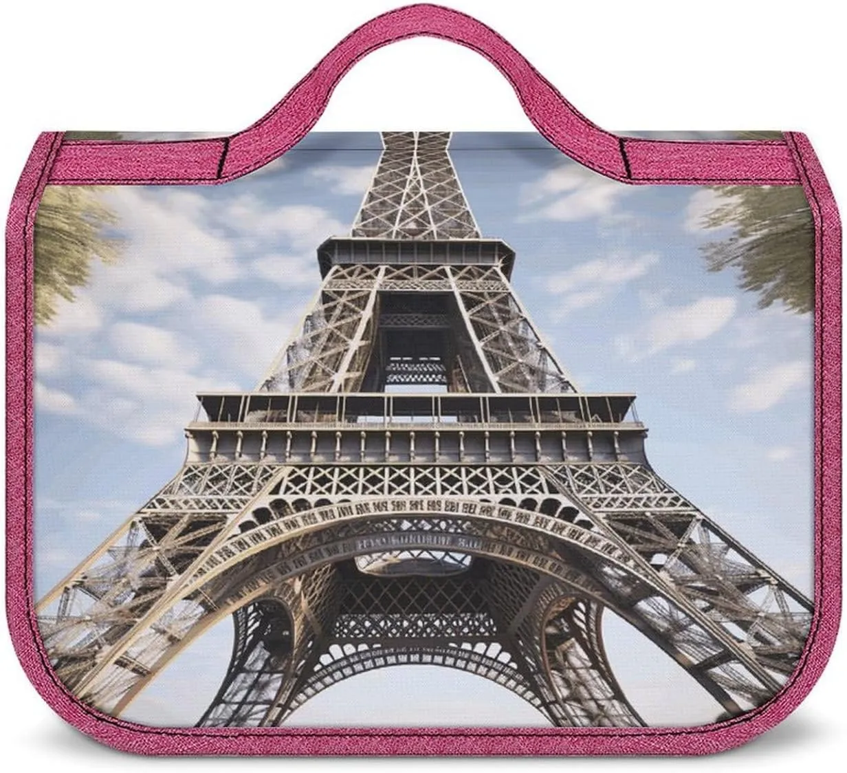 Eiffel Tower French Paris Monument Travel Toiletry Bag for Women,Hanging Toiletry Organizer with Hook, Makeup Bag Travel Organizer for Shampoo,Toiletriesl