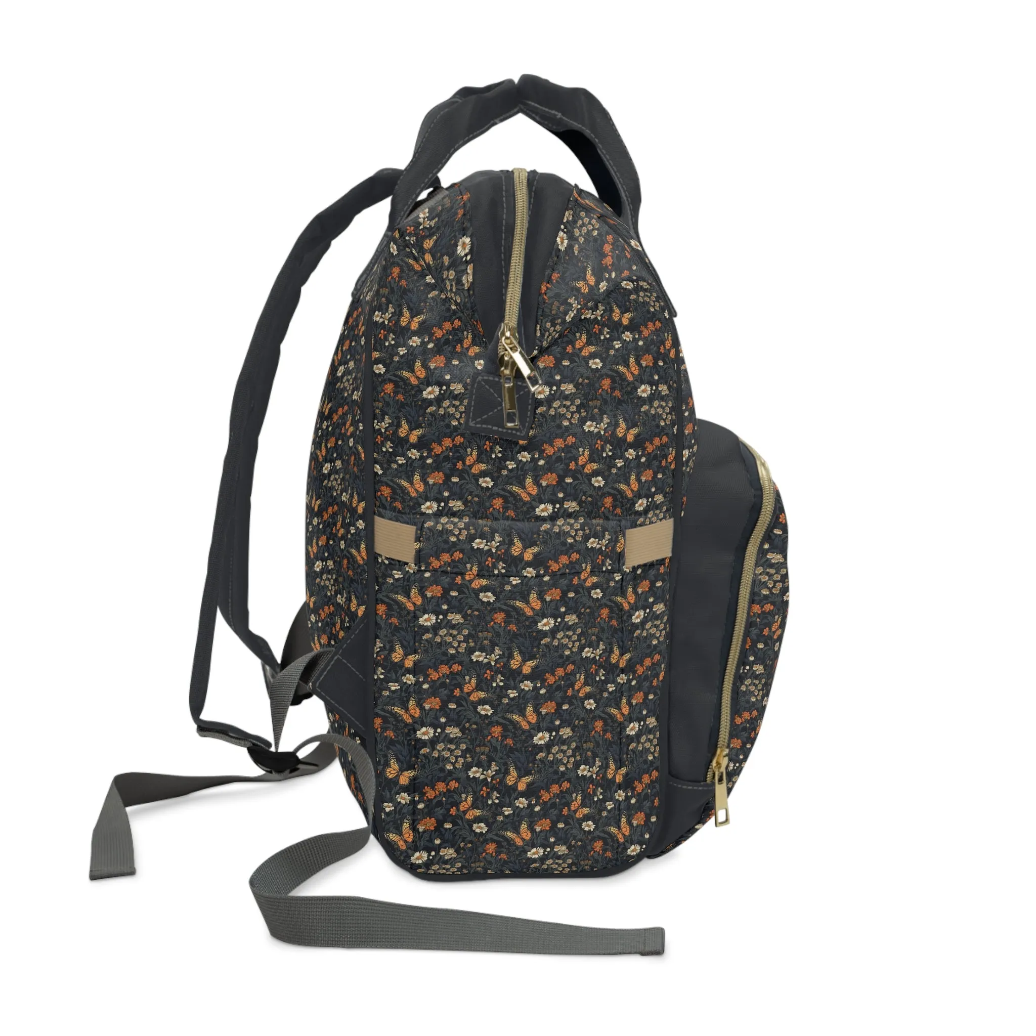 Elegant Butterfly Diaper Backpack - Lightweight & Durable Nylon Baby Bag with Beautiful Butterfly Motifs, Ideal for On-The-Go Parents