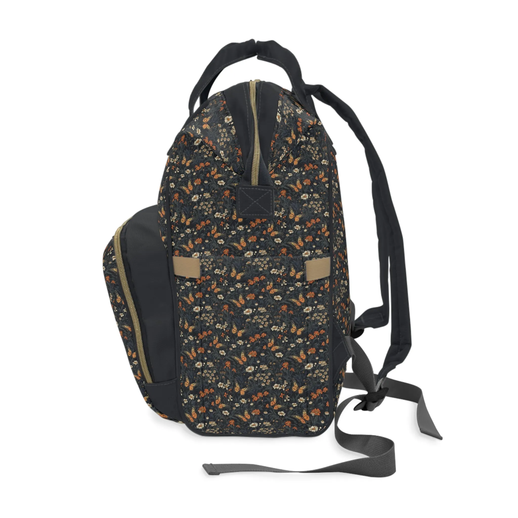 Elegant Butterfly Diaper Backpack - Lightweight & Durable Nylon Baby Bag with Beautiful Butterfly Motifs, Ideal for On-The-Go Parents