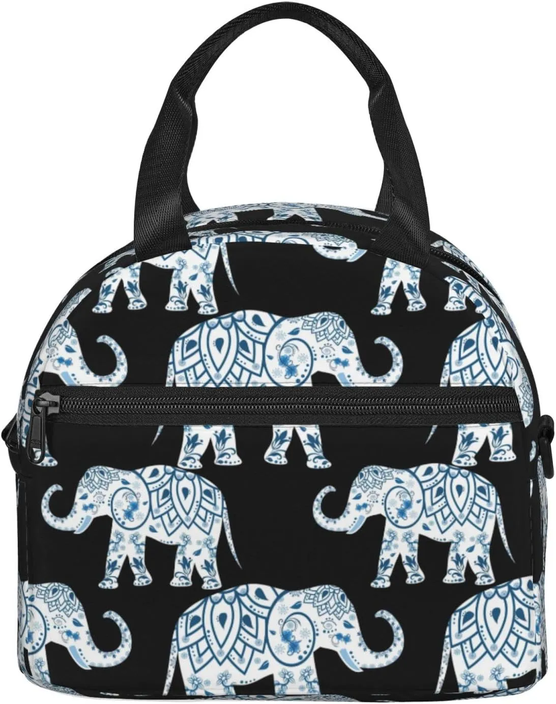 Elephant Print Crossbody Insulated Lunch Bags For Women Men Cooler Bag Lightweight Waterproof Lunch Box