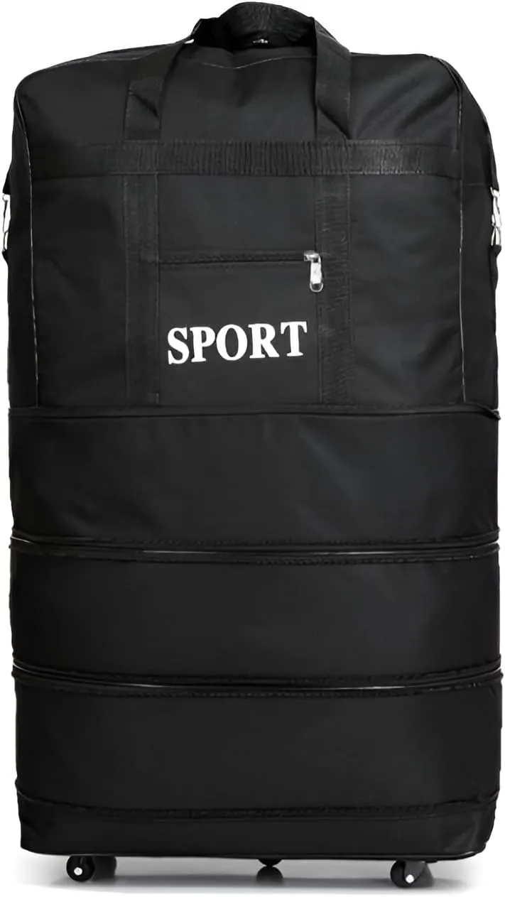 Ellniges]【Foldable Luggage Bag for Long-Distance Travel with Large Capacity, Spinner Wheels – Perfect for Students, Waterproof Oxford Material