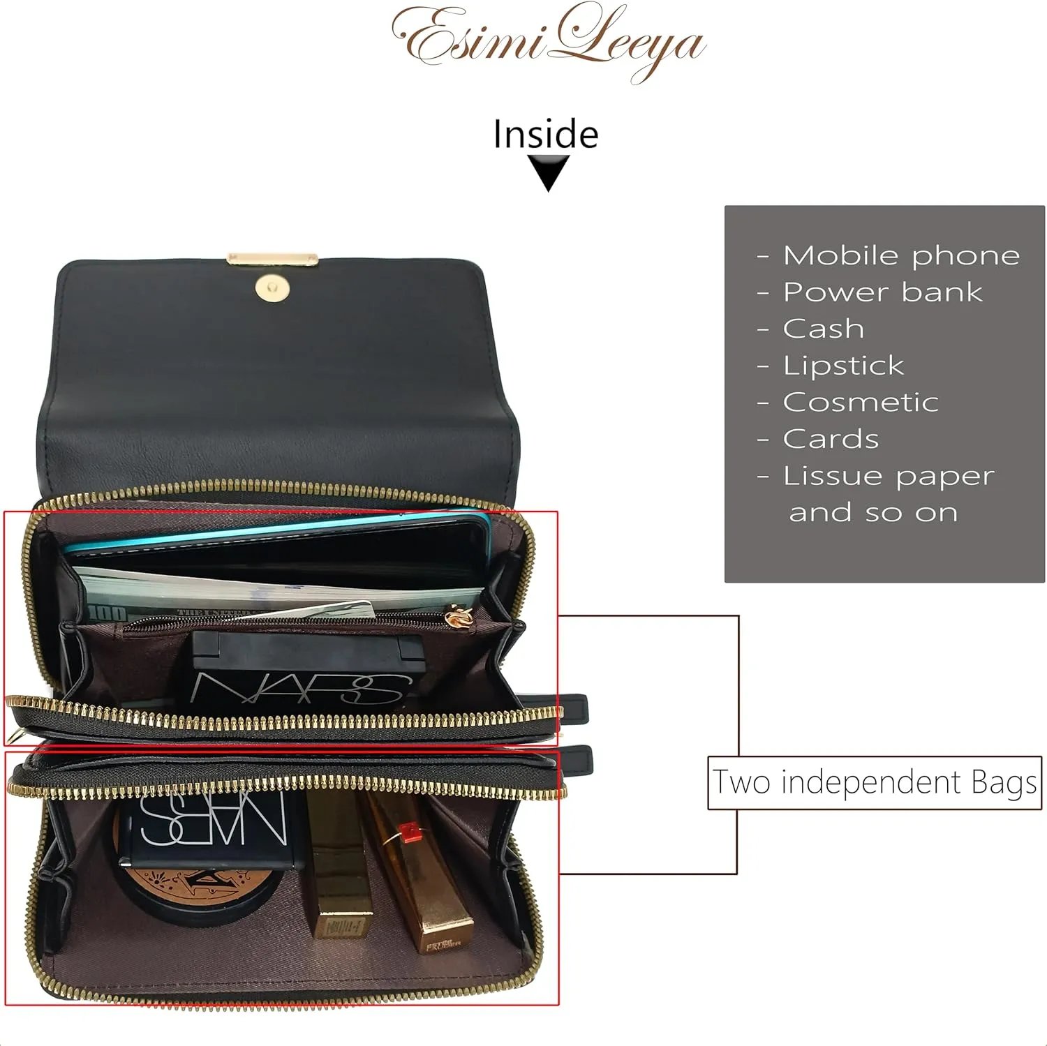 Esimileeya Compact Small Crossbody Bags for Women Trendy Clutch Handbag Purses for Women Lady Cell Phone Wallet Shoulder Bag