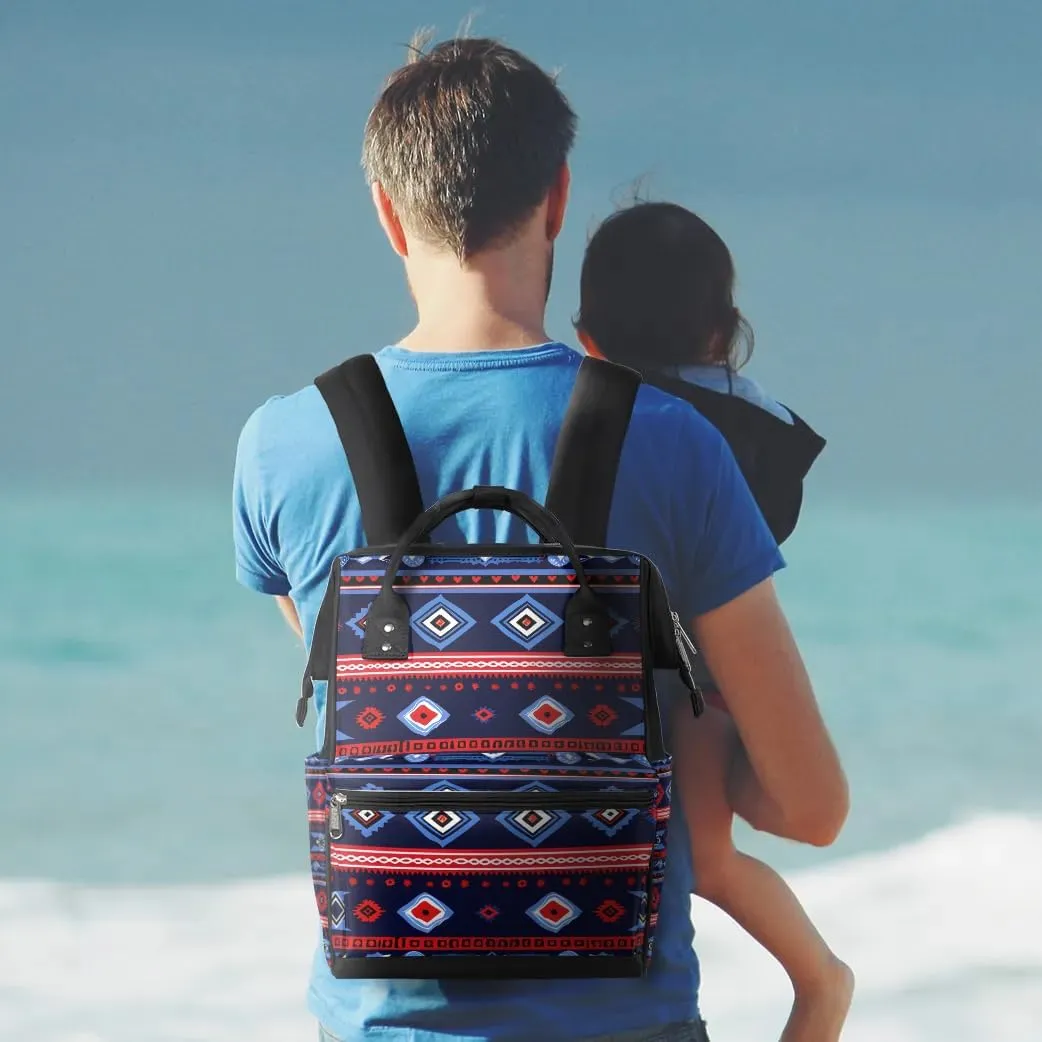 Ethnic Colorful Large Diaper Bag Backpack for Mom Dad Travel Casual Diaper Back Pack Tote Waterproof Nappy Changing Bags Baby Maternity Hospital Bag Shoulder Diaper Daypack for Women