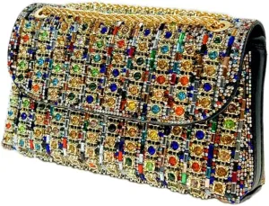 Evening Clutch Bag for Women, Chain Shoulder Bags Rhinestones Handbags for Cocktail Prom Parties, Weddings