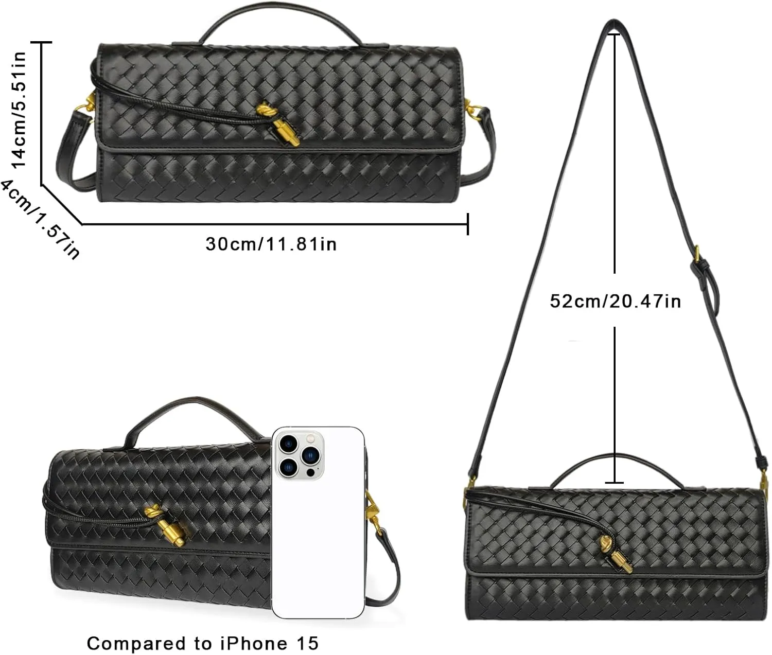 Evening Clutch Purses for Women Formal Handmade Woven Shoulder Handbag Fashion Leather Crossbody Bags for Women