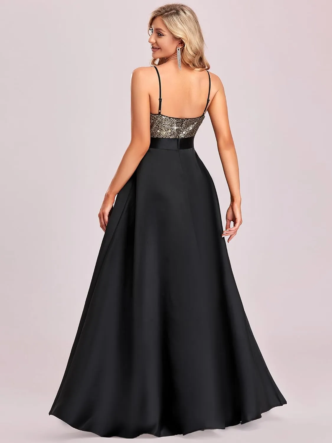 Ever-Pretty Women's Summer Glitter V-Neck A-line High-Low Semi Formal Cocktail Party Dresses 00667