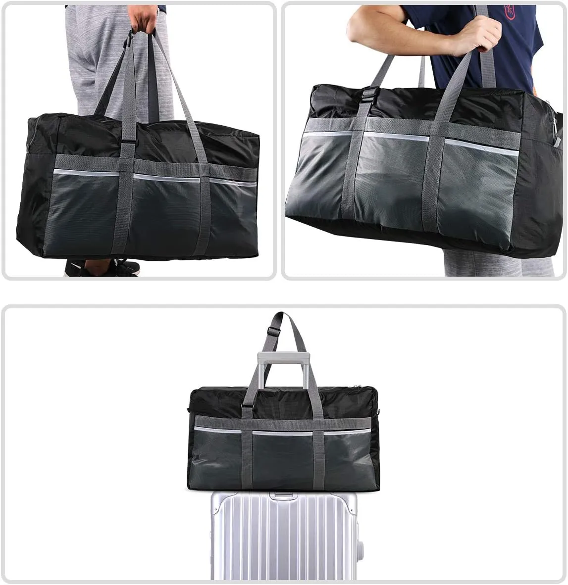Extra Large Duffle Bag, Water Repellency Travel Foldable Duffle Bag for Men Women Adults, 96L, Black