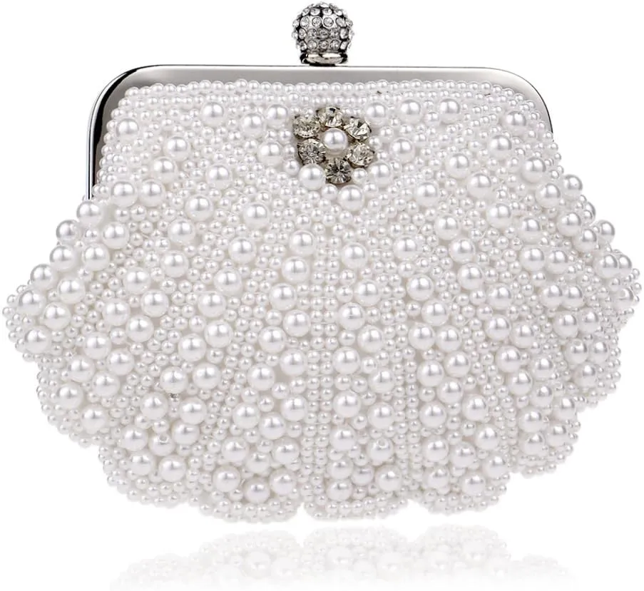 Eysee Evening Bag, Exquisit Cluth Bags,Women Wedding Bag for Party, Polyester Cluch Bag, White