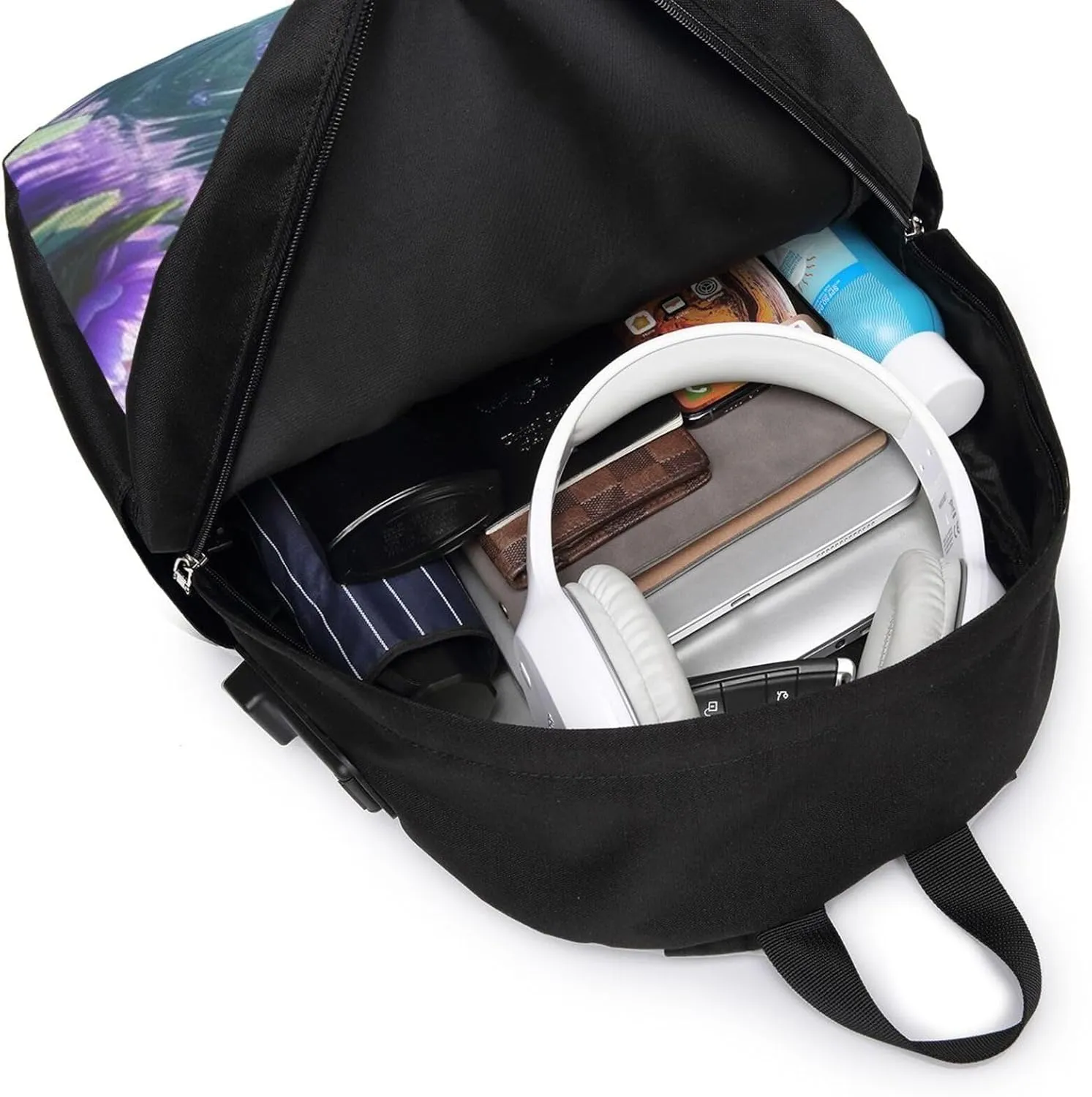F-lower Moon Fairy Scobell Simple Large Capacity Backpack, The Whole Bag Is Stylish And Lightweight Black