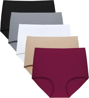 FallSweet No Show High Waist Briefs Underwear for Women Seamless Panties Multi Pack