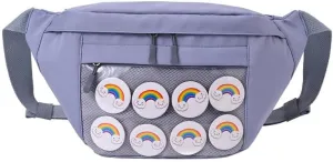 Fanny Pack Ita Bag Crossbody Kawaii Cute Pin Display Bag Messenger Japanese Transparent Clear Waist Bags (blue)