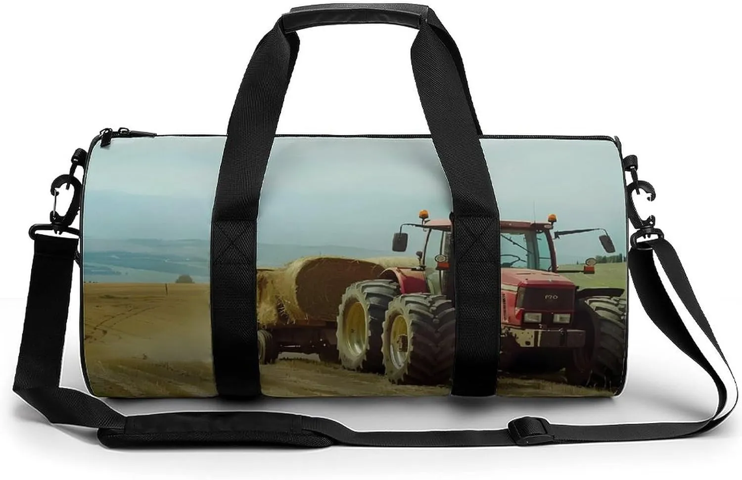 Farm House Tractor Loaded Hay Printed Sports Gym Bag for Women Men Travel Duffel Bag Workout Weekender Bags