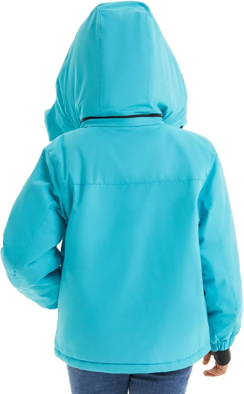 FARVALUE Girls Waterproof Skiing Jacket Windproof Winter Coat Warm Snow Coat with Removable Hood