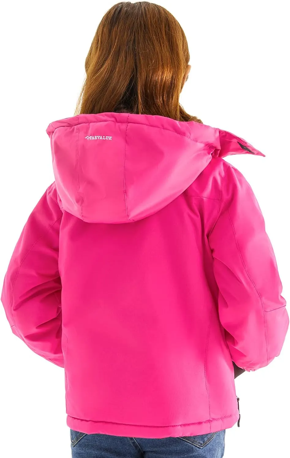 FARVALUE Girls Waterproof Skiing Jacket Windproof Winter Coat Warm Snow Coat with Removable Hood