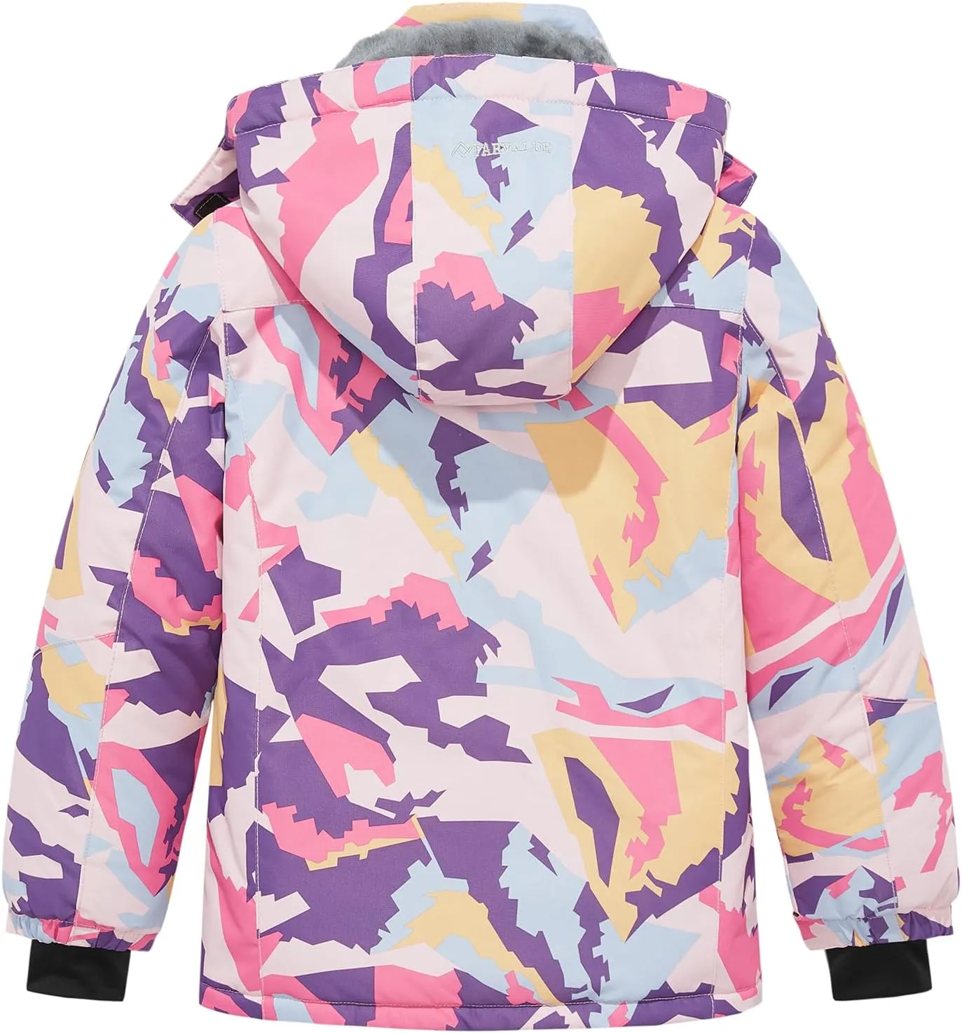 FARVALUE Girls Waterproof Skiing Jacket Windproof Winter Coat Warm Snow Coat with Removable Hood