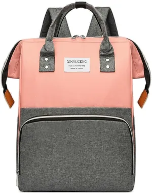Fashion Diaper Backpack Waterproof Mommy Bag, Large Capacity Diaper Bag Travel Multi-functional Backpack Baby Boy Girl (Pink 2)