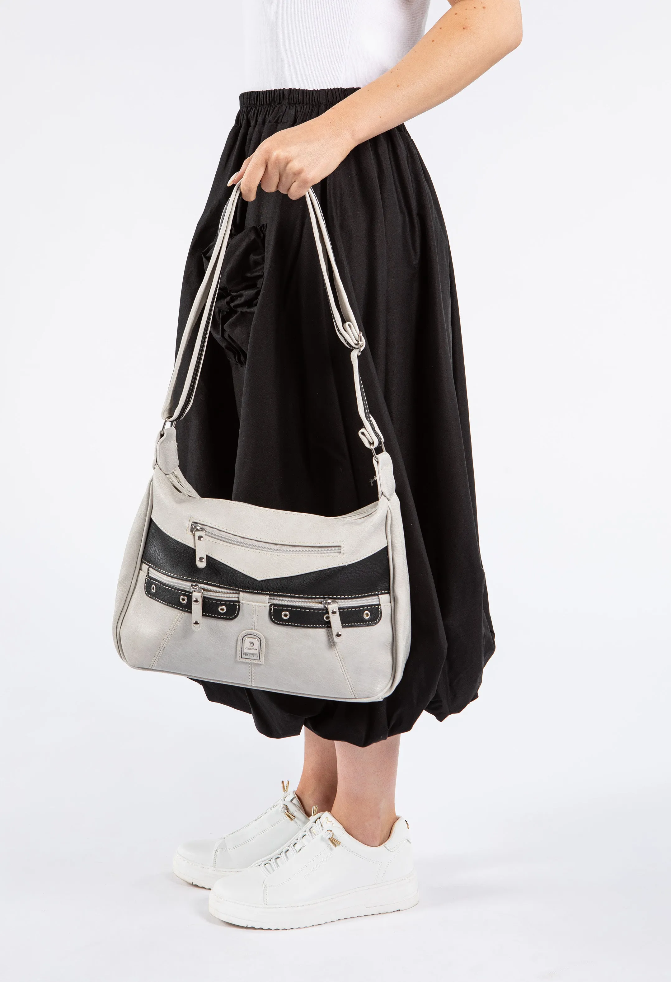 Faux leather Contrast Crossbody Bag