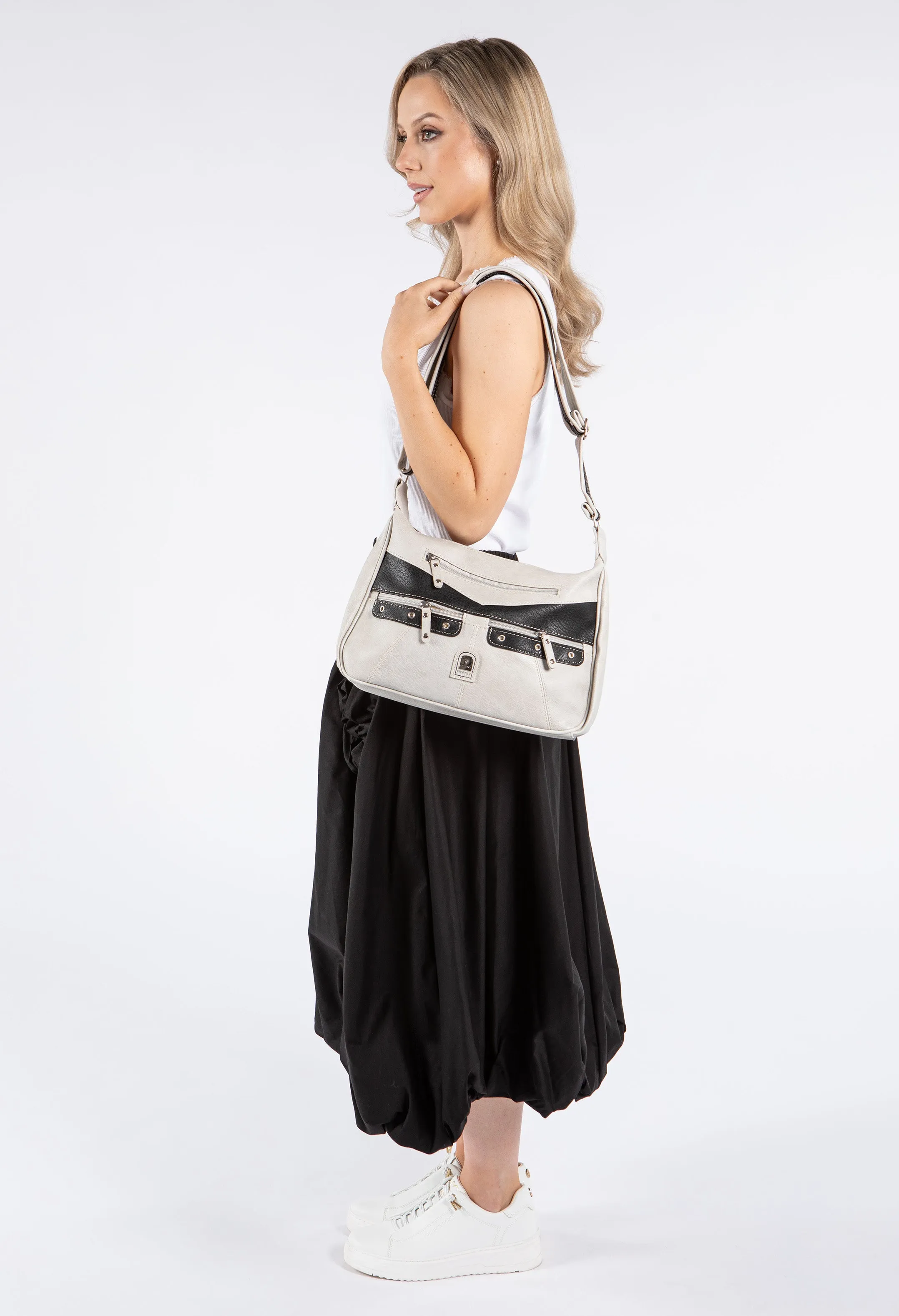 Faux leather Contrast Crossbody Bag