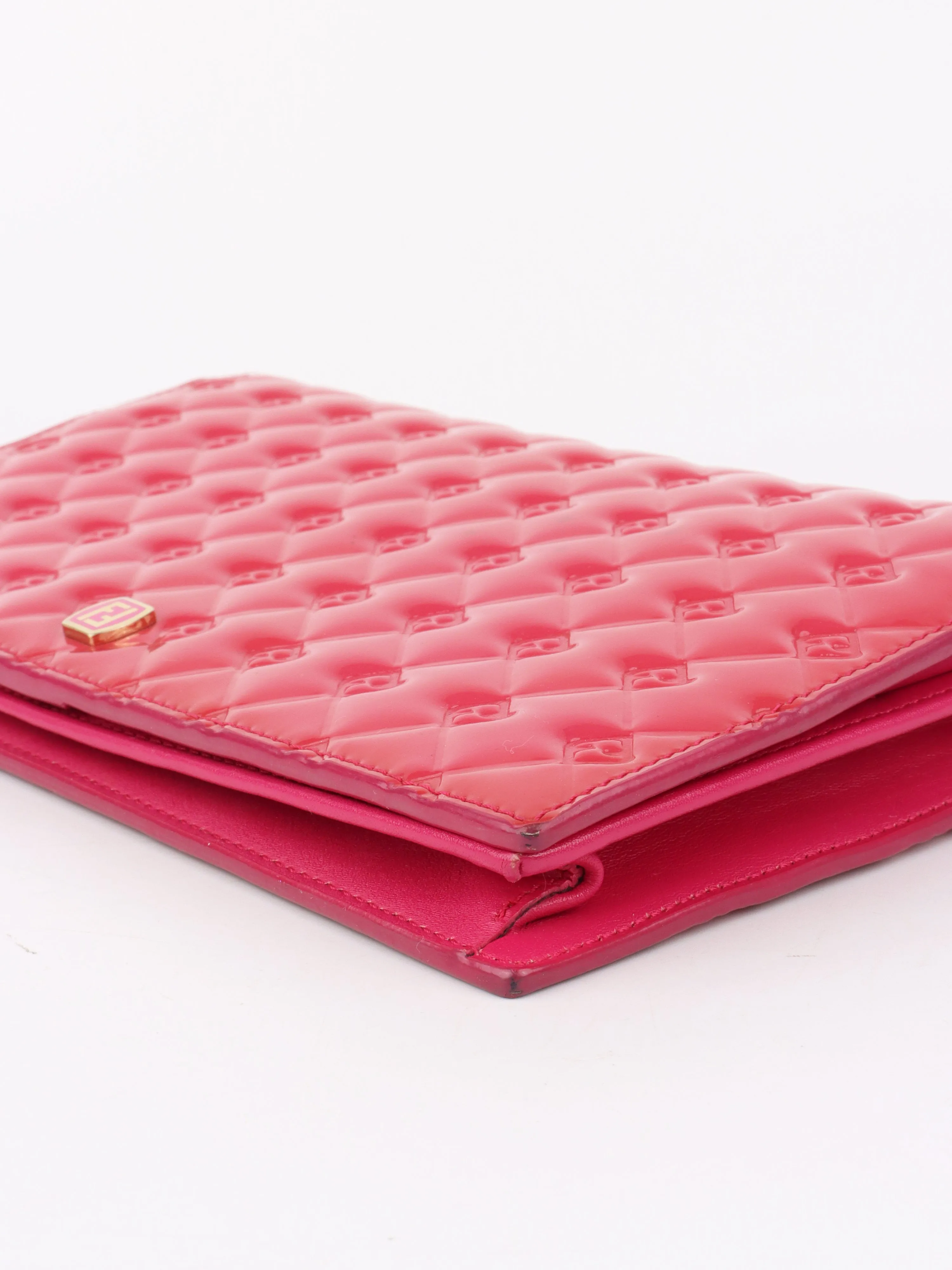 Fendi Pink Patent Wallet on Chain.
