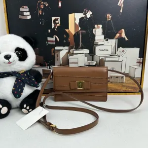 Ferragamo Leather Crossbody Bag in Brown - Vintage Designer Handbag (11704448)